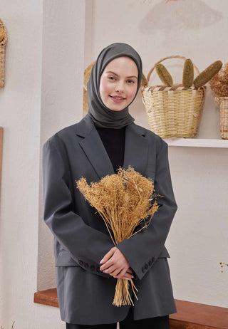 Medina Silk Scarf Dark Gray