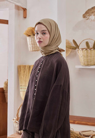 Medina Silk Scarf Dark Taupe