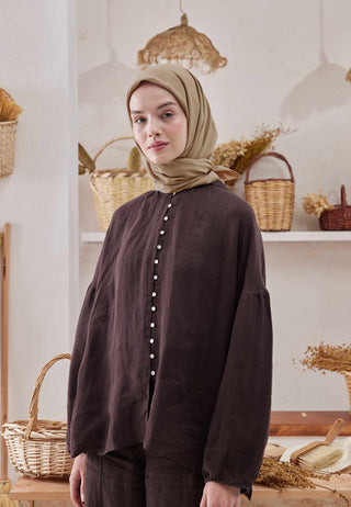 MEDİNE İPEĞİ EŞARP KOYU VİZON