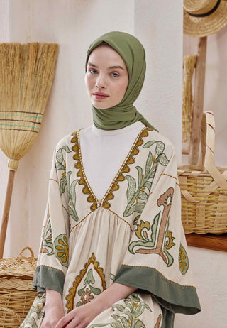 MEDİNE İPEĞİ EŞARP KÜF YEŞİLİ