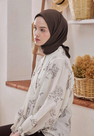 MEDİNE İPEĞİ EŞARP TOZLU KAHVE