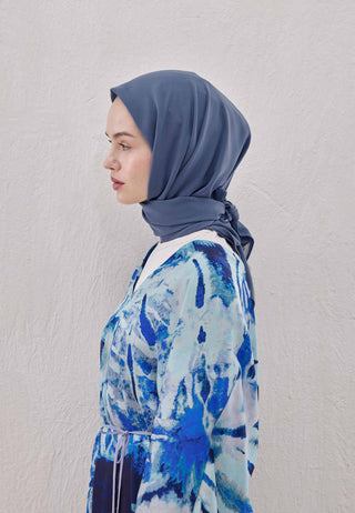 MEDİNE İPEĞİ EŞARP MAVİ-GRİ