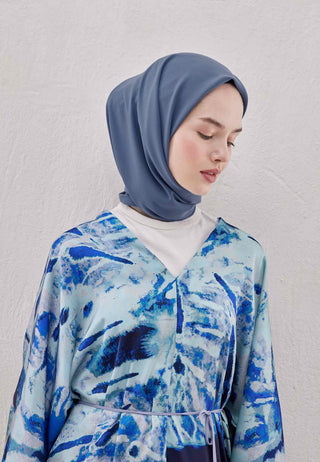 MEDİNE İPEĞİ EŞARP MAVİ-GRİ