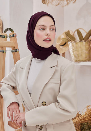 MEDİNE İPEĞİ EŞARP PATLICAN MORU