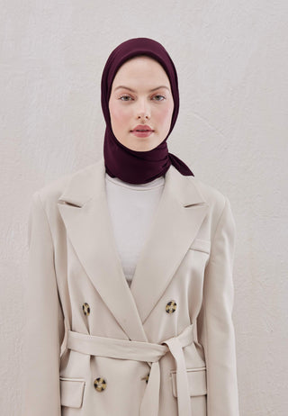 MEDİNE İPEĞİ EŞARP PATLICAN MORU