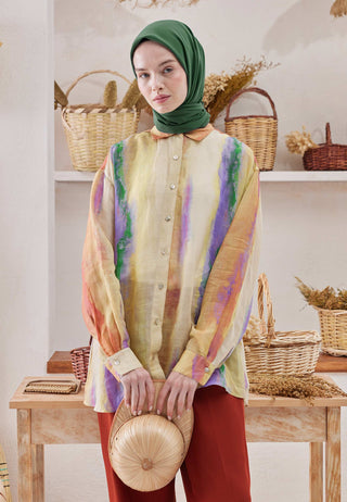 Medina Silk Scarf Leaf Green