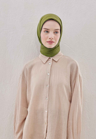 MEDİNE İPEĞİ EŞARP ZEYTİN YEŞİLİ