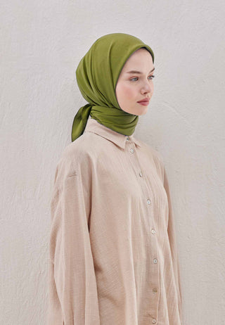 MEDİNE İPEĞİ EŞARP ZEYTİN YEŞİLİ