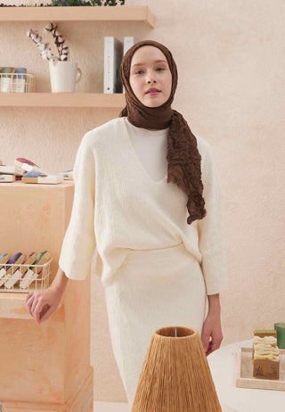 Voile Crinkle Hijab Chocolate