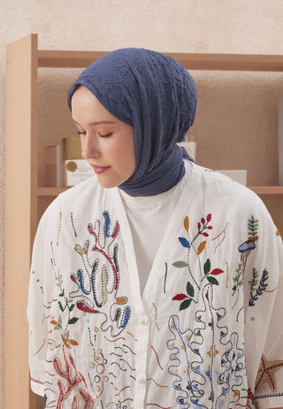 Voile Crinkle Hijab Blue-Gray