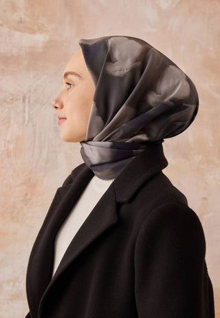 DARCY DESEN PAMUK İPEK EŞARP SİYAH