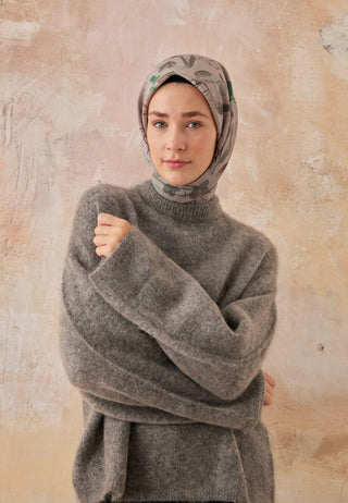 HERA DESEN PAMUK İPEK EŞARP LEYLAK