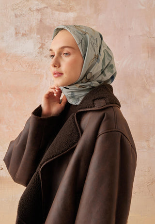 HERA DESEN PAMUK İPEK EŞARP MİNT YEŞİLİ