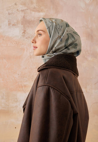 HERA DESEN PAMUK İPEK EŞARP MİNT YEŞİLİ