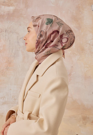 HERA DESEN PAMUK İPEK EŞARP GÜLPEMBE