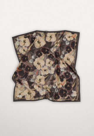 ROSLYN DESEN PAMUK İPEK EŞARP TOPRAK