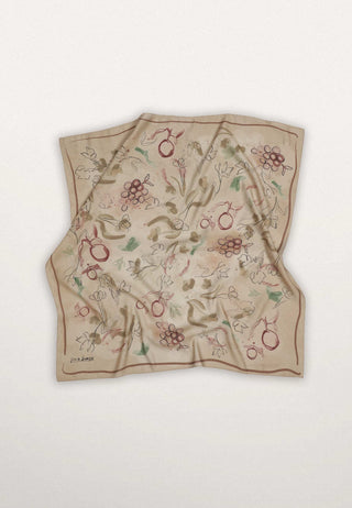 HERA DESEN PAMUK İPEK EŞARP TOPRAK