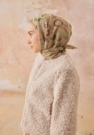 HERA DESEN PAMUK İPEK EŞARP TOPRAK