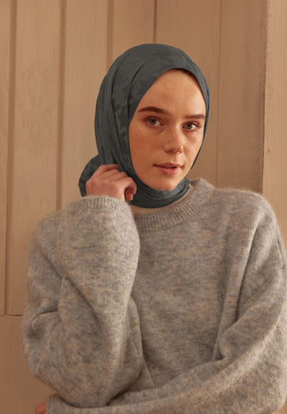 Houndstooth Jacquard Hijab Smoke Gray