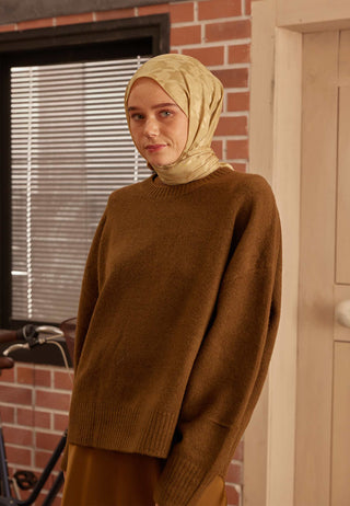 Houndstooth Jacquard Hijab Gold