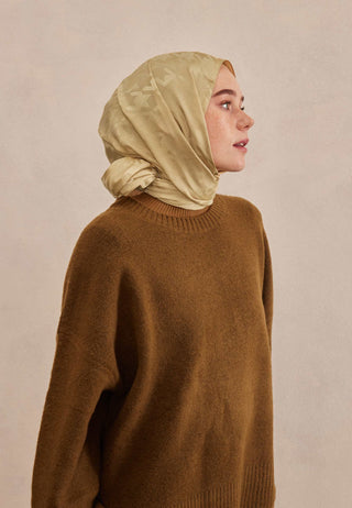 Houndstooth Jacquard Hijab Gold