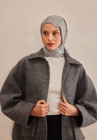 KAZAYAĞI JAKARLI ŞAL KOYU GRİ