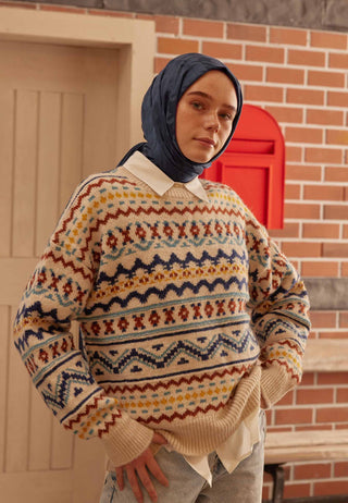 KAZAYAĞI JAKARLI ŞAL LACİVERT