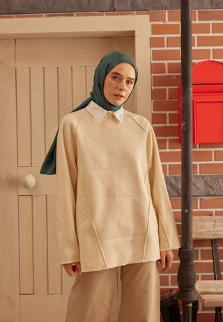 Houndstooth Jacquard Hijab Petrol Blue