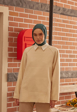 Houndstooth Jacquard Hijab Petrol Blue