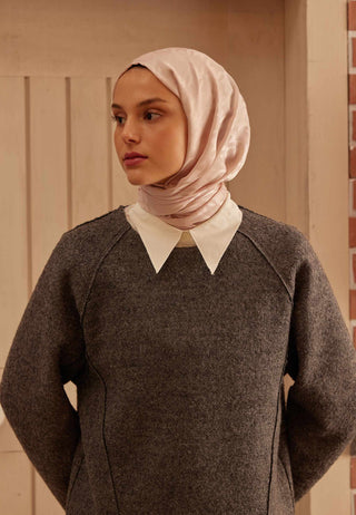 Houndstooth Jacquard Hijab Powder Pink