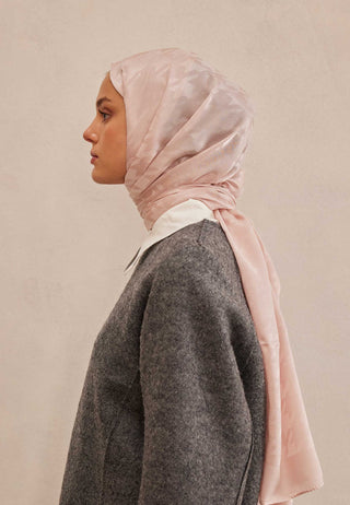 Houndstooth Jacquard Hijab Powder Pink