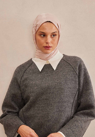 Houndstooth Jacquard Hijab Powder Pink