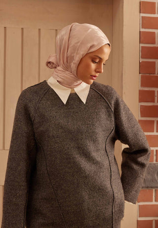 Houndstooth Jacquard Hijab Powder Pink