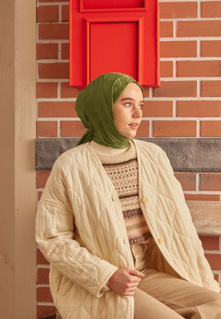 KAZAYAĞI JAKARLI ŞAL ZEYTİN YEŞİLİ