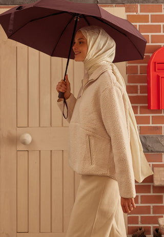 Houndstooth Jacquard Hijab Beige