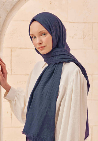 Organic Cotton Hijab Midnight Blue