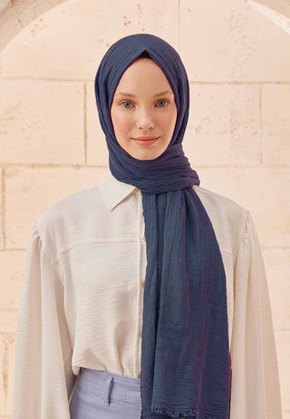 Organic Cotton Hijab Midnight Blue