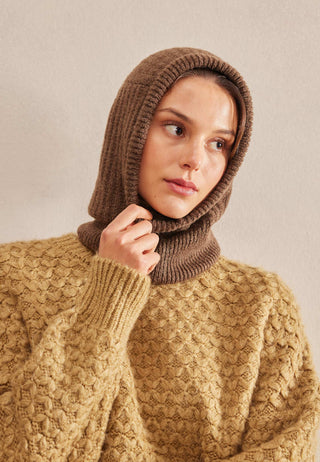 Woolly Knit Balaclava Chocolate Brown