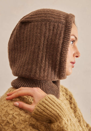 Woolly Knit Balaclava Chocolate Brown