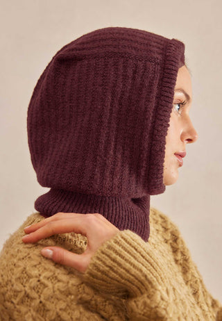 Woolly Knit Balaclava Plum