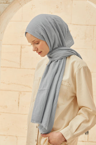 ORGANİK PAMUK ŞAL AÇIK MAVİ