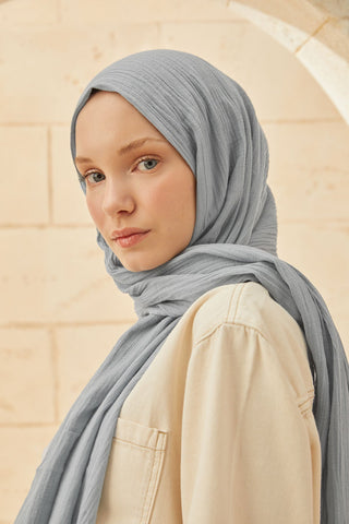 ORGANİK PAMUK ŞAL AÇIK MAVİ