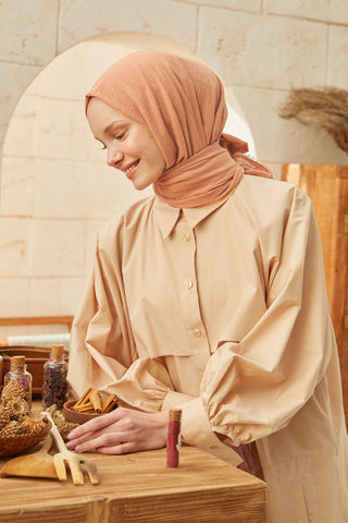 ORGANİK PAMUK ŞAL NUDE