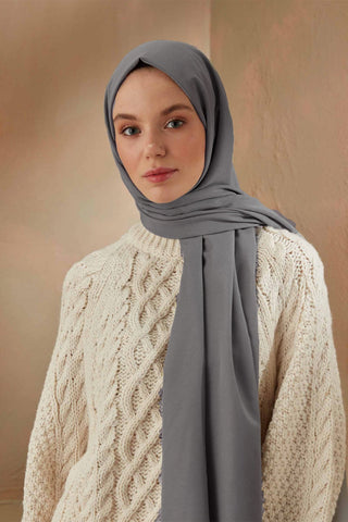 Cotton Viscose Hijab Smoke Gray