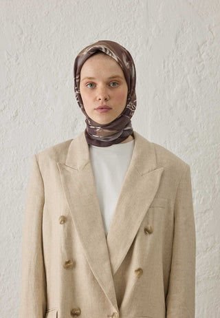 CELINA DESEN PAMUK İPEK EŞARP MÜRDÜM