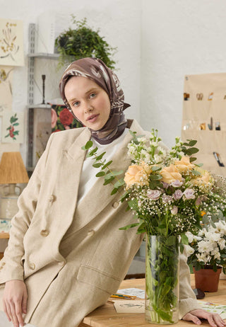 CELINA DESEN PAMUK İPEK EŞARP MÜRDÜM