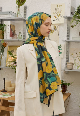 SECRET GARDEN DESEN ŞAL SİYAH