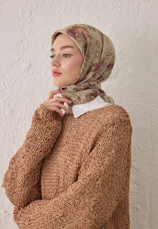 DELIA DESEN PAMUK İPEK EŞARP BİSKÜVİ