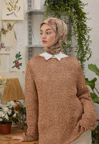 DELIA DESEN PAMUK İPEK EŞARP BİSKÜVİ