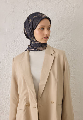 DELIA DESEN PAMUK İPEK EŞARP SİYAH